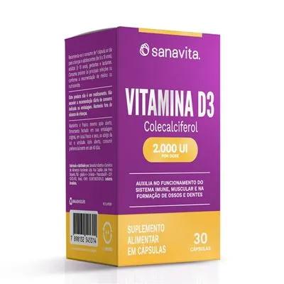 Vitamina D Sanavita Pote 30 Cápsulas