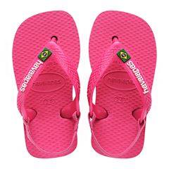Sandália Havaianas Baby Brasil Logo Rosa Flux/Branco 22