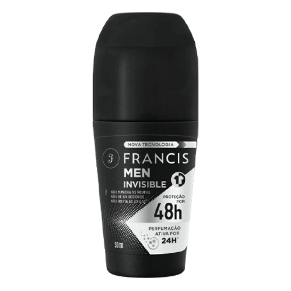 Desodorante Roll-On Francis Hidratante Masculino Branco 50ml
