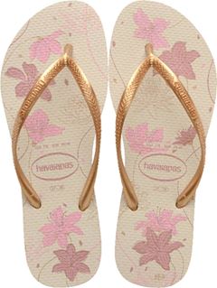 Sandália Havaianas Slim Organic Bege Dourado 33/34