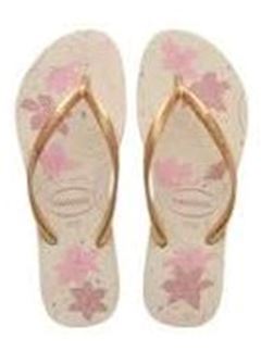 Sandália Havaianas Slim Organic Bege Dourado 37/38