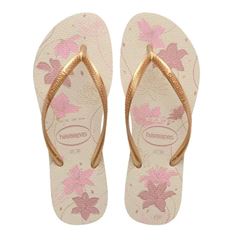 Sandália Havaianas Slim Organic Bege Dourado 41/42