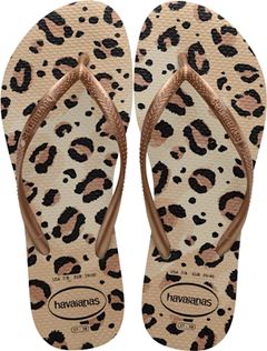 Sandália Havaianas Slim Animal Print Bege Palha/Bege Palha 33/34