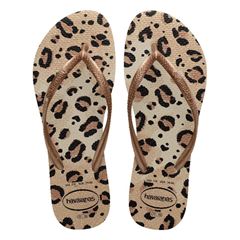 Sandália Havaianas Slim Animal Print Bege Palha/Bege Palha 39/40