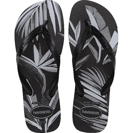 Sandália Havaianas Aloha Preto/Preto/Cinza 43/44
