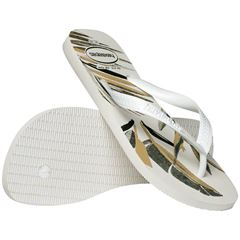 Sandália Havaianas Aloha Branco/Branco/Verde Oliva 37/38