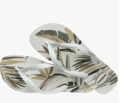 Sandália Havaianas Aloha Branco/Branco/Verde Oliva 39/40