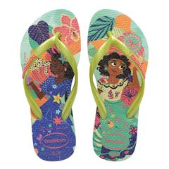 Sandália Havaianas Kids Slim Princesa Verde Matcha 31/32