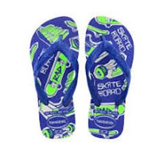 Sandália Havaianas Kids Athletic Branco e Azul Naval 27/28