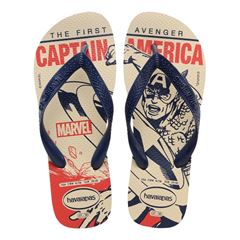 Sandália Havaianas Top Marvel Logo Bege Palha/Marrom 41/42