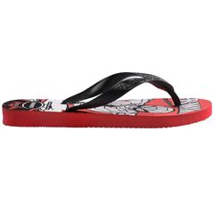 Sandália Havaianas Top Marvel Logomania Vermelho Rubi/Preto 35/36