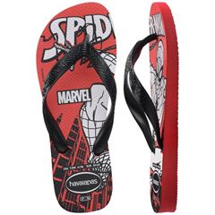 Sandália Havaianas Top Marvel Logomania Vermelho Rubi/Preto 35/36