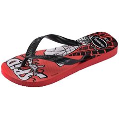 Sandália Havaianas Top Marvel Logomania Vermelho Rubi/Preto 35/36