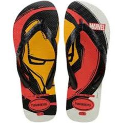 Sandália Havaianas Top Marvel Logomania Vermelho Rubi e Preto 35/36