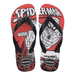 Sandália Havaianas Top Marvel Logomania Vermelho Rubi e Preto 43/44