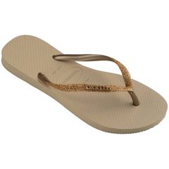 Sandália Havaianas Slim Glitter II Areia/Dourado Claro Metálico 33/34