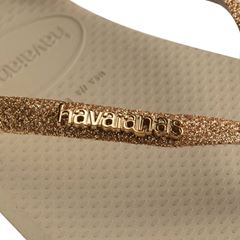 Sandália Havaianas Slim Glitter II Areia/Dourado Claro Metálico 33/34