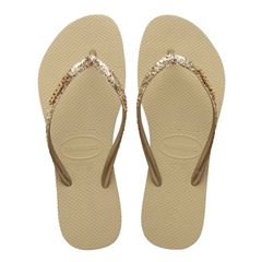 Sandália Havaianas Slim Glitter II Ar/ Dourado Claro Metalizado 39/40