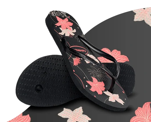 Sandália Havaianas Slim Organic Preto/Cinza Dark/Rosa Baby 37/38