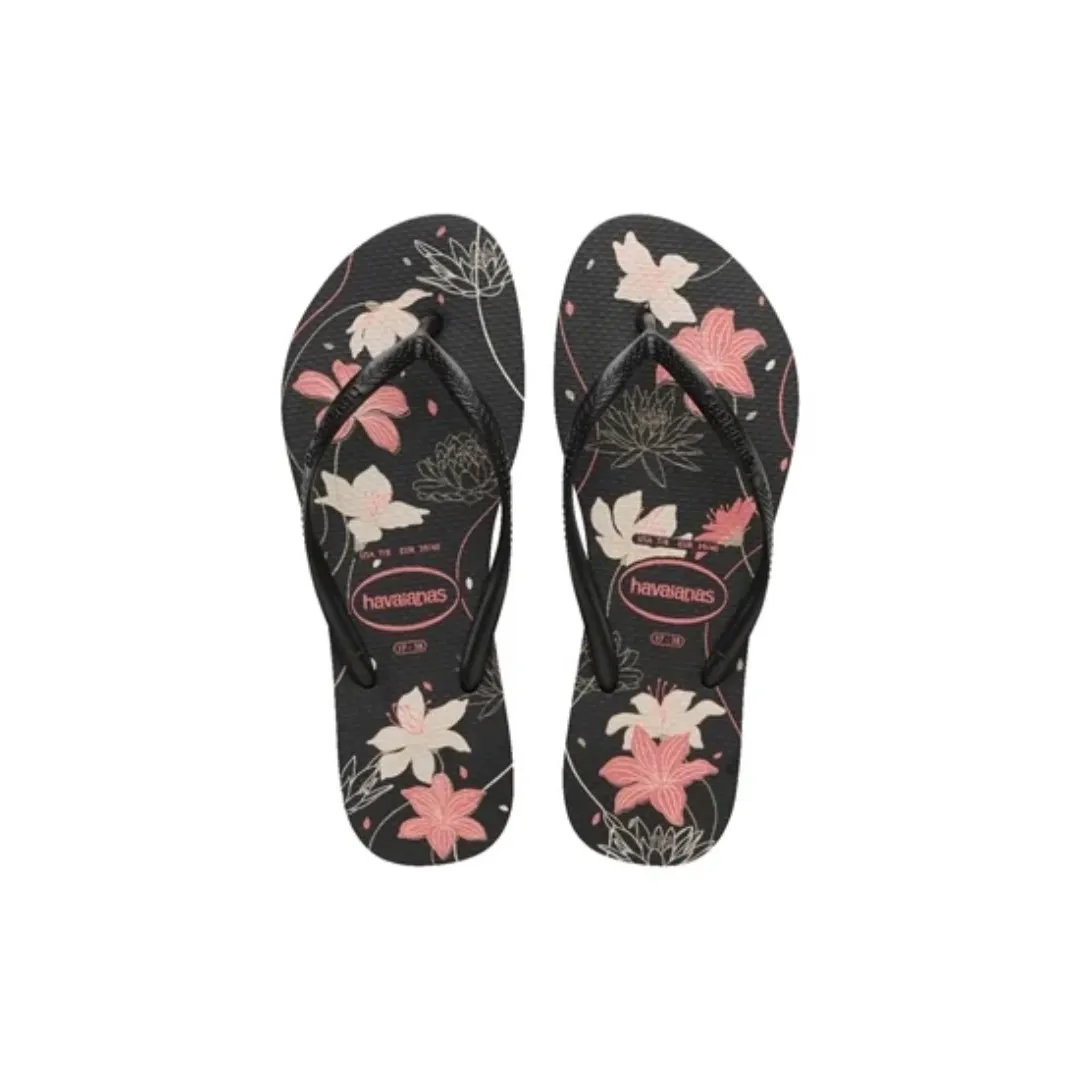 Sandália Havaianas Slim Organic Preto/Cinza Dark/Rosa Baby 35/36