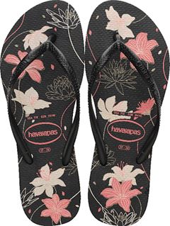 Sandália Havaianas Slim Organic Preto/Cinza Dark/Rosa Baby 33/34
