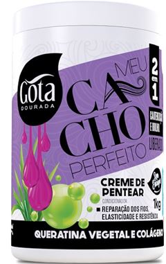 Creme para Pentear Gota Dourada Cacho Perfeito Queratina e Colágeno