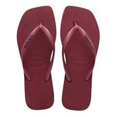 Sandália Havaianas Slim Square Logo Metalizado Amarantos 33/34