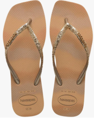 Sandália Havaianas Square Glitter Party Dourado 33/34