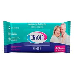 Toalha Umedecida Clin Off Higiene Corporal com 40 Unidades