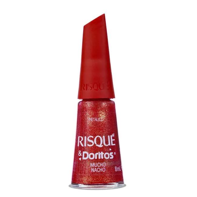 Esmalte Vermelho Risqué & Doritos Mucho Nacho Metálico 8ml