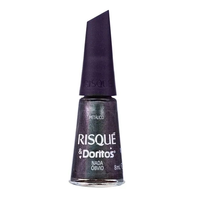 Esmalte Cinza Risqué & Doritos Nada Óbvio Metálico 8ml