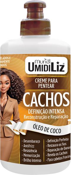 Creme Para Pentear Umidiliz Cachos Óleo De Coco 300ml