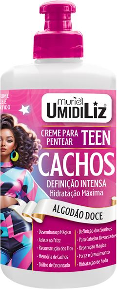 Creme Para Pentear Umidiliz Teen Cachos Algodão Doce 300ml