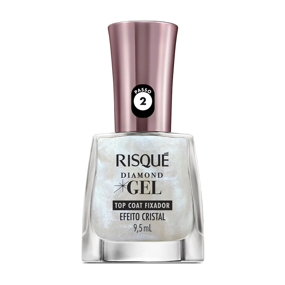 Top Coat Fixador Efeito Cristal Risqué Diamond Gel 9,5ml