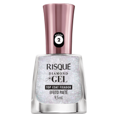 Top Coat Fixador Efeito Paetê Risqué Diamond Gel 9,5ml