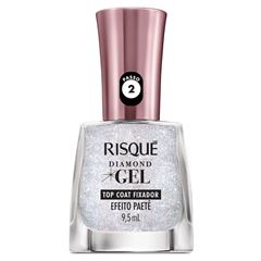 Top Coat Fixador Efeito Paetê Risqué Diamond Gel 9,5ml