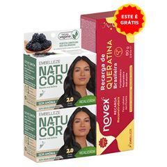 Kit Tintura Natucor 2.0 Preto Suave + Recarga de Queratina