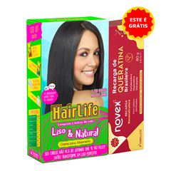 Creme Alisante Hairlife Liso e natural com Recuperação de Queratina