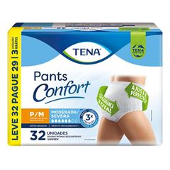 ROUPA INTIMA DESCARTAVEL TENA PANTS CONFORTO TAMANHO P/M COM 32 UNIDADES