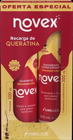 Shampoo + Condicionador Novex Recarga de Queratina 300ml