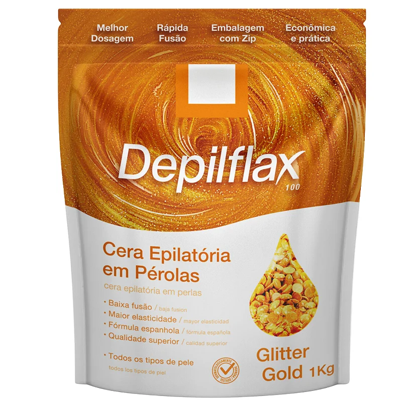 Cera Depilflax Glitter Gold 1kg