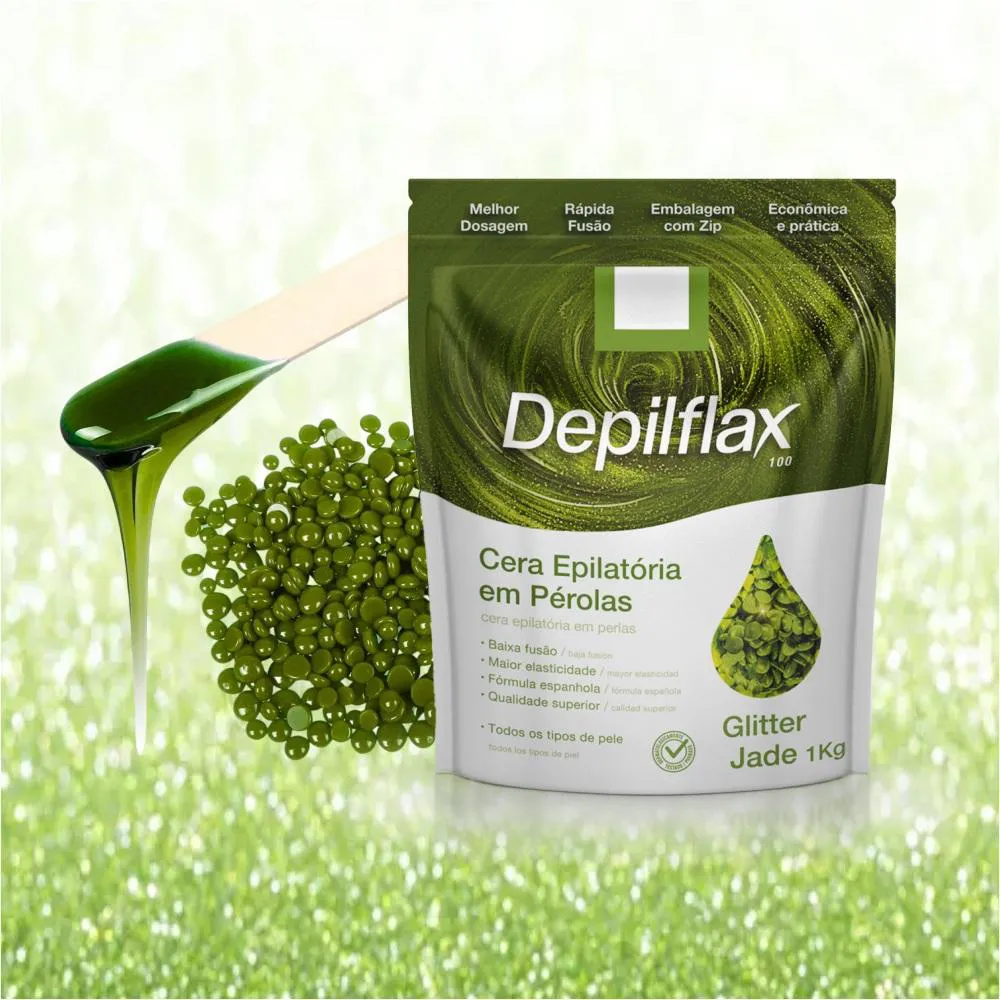 Cera Depilflax Glitter Jade 1kg