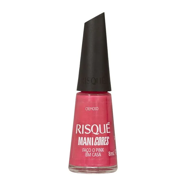 Esmalte Rosa Risqué ManiCores Faço Pinx em Casa Cremoso 8ml
