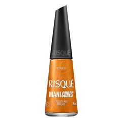 Esmalte Laranja Risqué ManiCores Credita no Brilho Metálico 8 ml