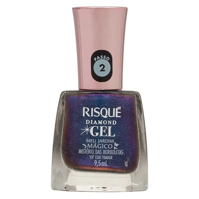Esmalte Risque Diamond Gel Top Coat Mistério Brilhante 9,5ml