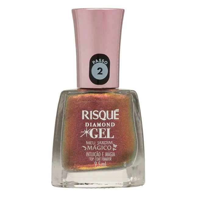 Top Coat Fixador Risqué Diamond Gel Meu Jardim Mágico Intuição e Magia 9,5ml