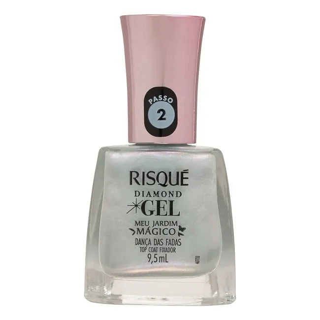 Top Coat Fixador Risqué Diamond Gel Meu Jardim Mágico Dança das Fadas 9,5ml