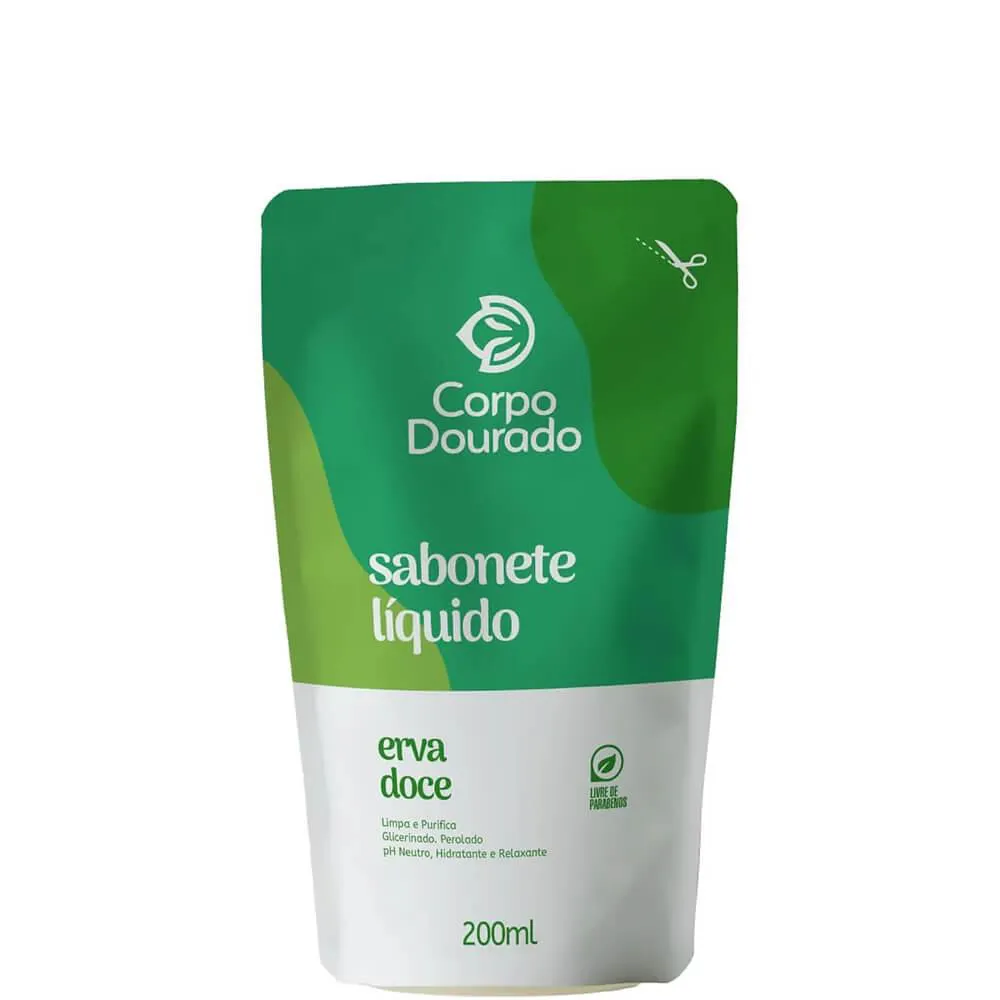 Sabonete Líquido Corporal Dourado Erva Doce 200ml PCH