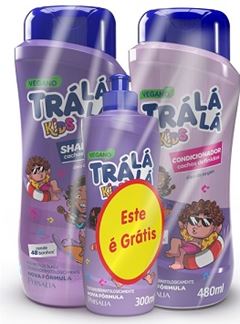 Kit Tralala Kids Cachos Shampoo + Condicionador + Hidratante Gotas