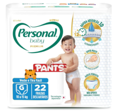 Fralda Baby Premium Pants Personal Tamanho G 22 Unidades
